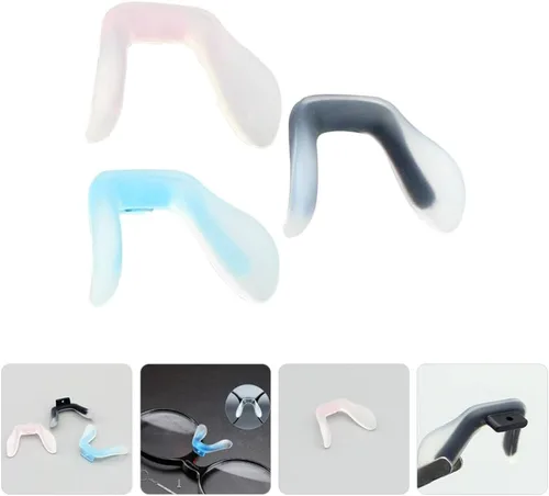 Vista 5 de Healifty Almohadillas de silicona para la nariz para gafas, cómodos cojines antideslizantes para la nariz, reemplazo flexible para niños y adultos