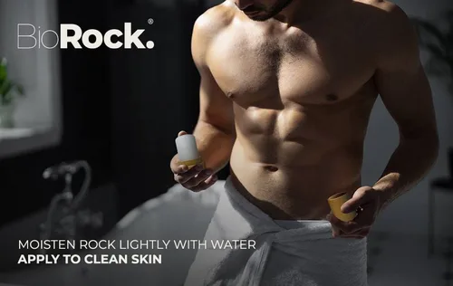 Vista 6 de Biorock Crystal Natural - Recambio de desodorante sin perfume de plástico y aluminio, desodorante en barra de sal para mujeres y hombres, ecológico