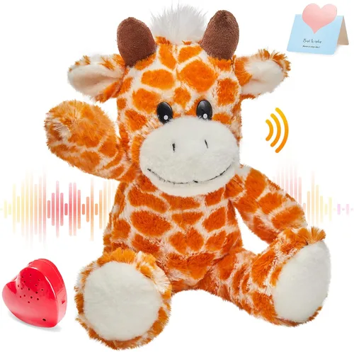Vista 8 de Oso de peluche de 12 pulgadas con latido grabado, juguete de voz grabador de peluche, oso suave de peluche esponjoso, regalos de mensajes