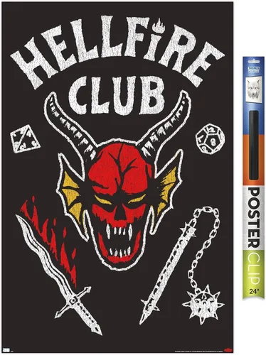Vista 17 de Trends International - Stranger Things de Netflix: Temporada 4 - Póster de pared de Hellfire Club, 14.725 x 22.375 pulgadas, versión con marco