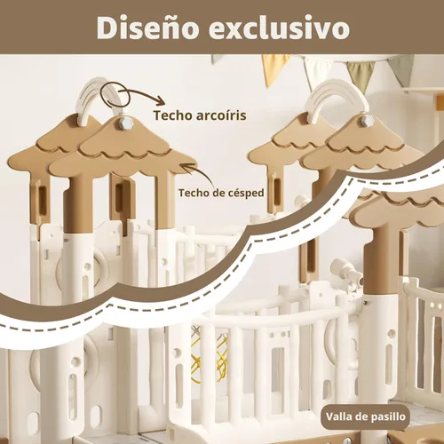 Vista 3 de KORIMEFA - Juego de tobogán 9 en 1 para niños pequeños de 1 a 3 años Marrón