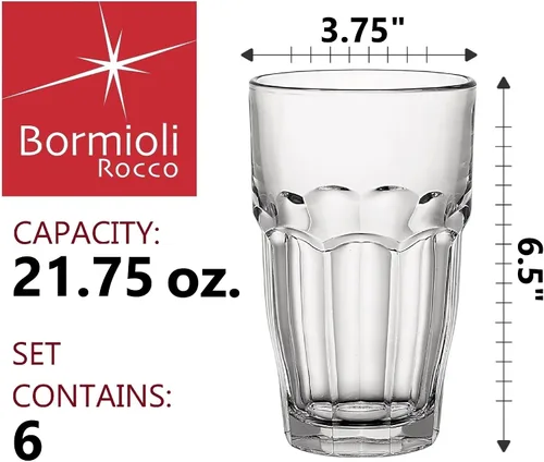 Vista 2 de Bormioli Rocco Vaso súper refrigerante apilable Rock Bar de 21.75 onzas (juego de 6)