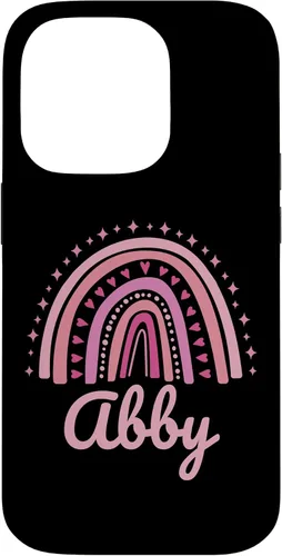 Vista 17 de Abby Name Personalized Funny Women Pink Rainbow Abby Case for iPhone 16