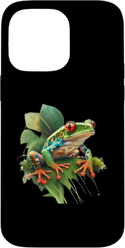 Vista 21 de iPhone 16 Rainforest Amphibian Red Eyed Tree Frog Green Body Frog Case