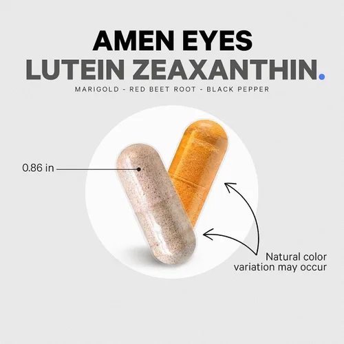 Vista 8 de Amen Ojos Luteína Zeaxantina Suplemento – Vitaminas para los ojos – Luteína y zeaxantina de extracto de caléndula, polvo de raíz de remolacha roja