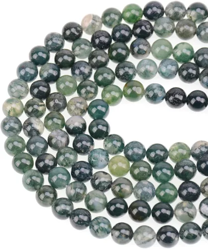 Vista 32 de Cuentas sueltas de 0.315 pulgadas/8mm de piedra natural redonda para hacer joyas con cordón elástico