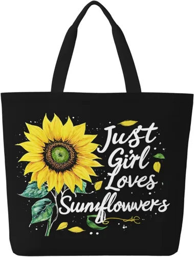 Vista 38 de Famame Canvas Tote Bag Large Women Casual Shoulder Bag Handbag Reusable Multipurpose Shopping Grocery Bag