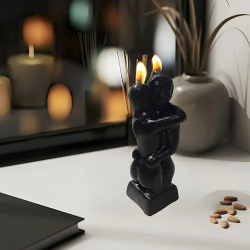 Vista 5 de Vrinda ® Vela decorativa Pareja Erótica Surtido (Negro)