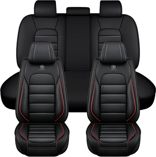 Vista 8 de Fundas de asiento para Chevrolet Chevy Aveo 2004-2011, funda de asiento de automóvil de piel sintética, compatible con bolsa de aire, protector