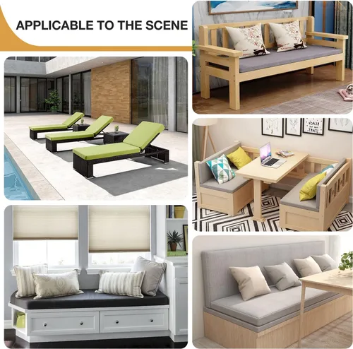 Vista 7 de Cojín de banco de tamaño personalizado, 30 colores, para asiento de ventana de bahía, espuma gruesa de tapicería de 1.18, 1.97 y 3.15 pulgadas