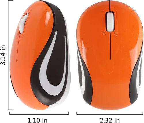 Vista 6 de YOCUNKER Mini mouse inalámbrico ultra portátil, mouse de computadora de 1000 DPI inalámbrico, 2.4 GHz con receptor USB, seguimiento óptico, 3
