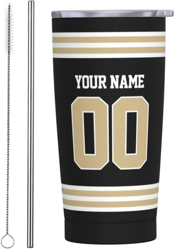 Vista 19 de Arizona - Vaso aislado personalizado con número de nombre, vasos de fútbol personalizados con pajita, taza de viaje personalizada para café, regalos