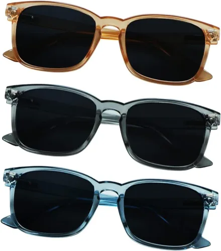 Vista 11 de YEIN 3 Pack Sunglasses for Men and Women, UV Protection Outdoor Glasses Vintage Square Full Frame