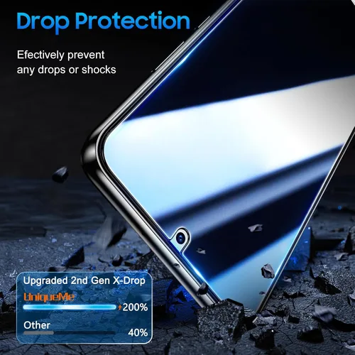 Vista 7 de UniqueMe Paquete de 2+2 protectores de pantalla de privacidad para Samsung Negro