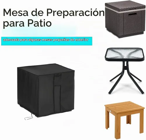 Vista 3 de Cubierta de Mesa al Aire Libre Cuadrada de 18 Pulgadas, Cubierta de Mesa de Patio para Mesa Refrigeradora de Hielo Cubo de Cerveza Keter, Cubierta