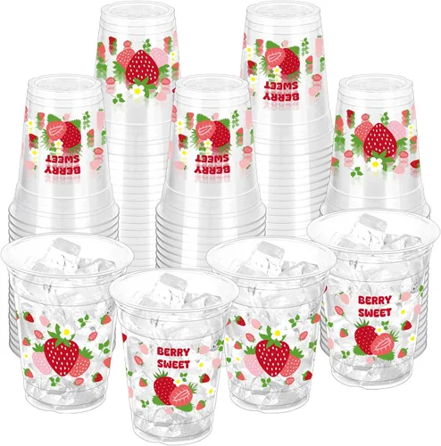 Vista 11 de 100 piezas de vasos de plástico con temática de abejas para fiesta, 12 onzas, vasos desechables de miel, vasos transparentes con lindo tema