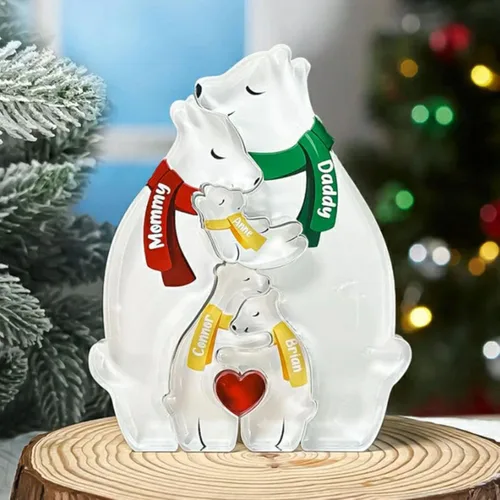 Vista 7 de Rompecabezas personalizado con nombre de la familia, rompecabezas de oso de madera, rompecabezas de madera personalizable de roble decorativo