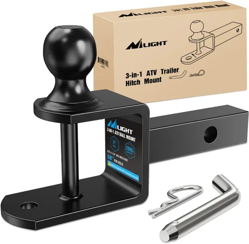 Vista 10 de Nilight - Soporte de enganche múltiple 3 en 1 ATV UTV Bola de 1-7/8 pulgadas se adapta a enganche receptor de 1-1/4 pulgadas nominal de 2000