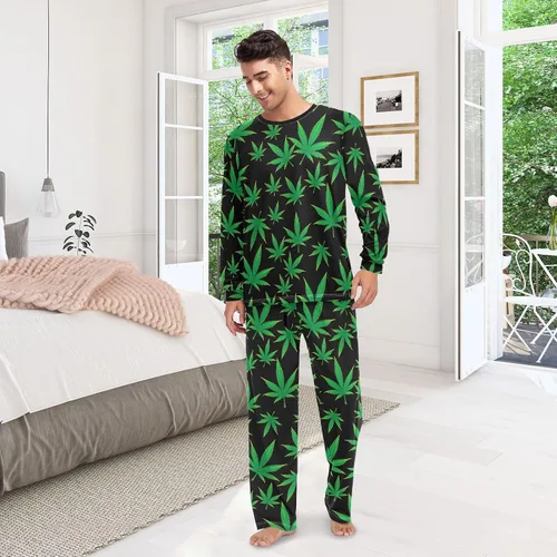 Vista 6 de JHKKU Conjunto de pijama para parejas, pantalón ligero y suave y camiseta de manga larga, conjunto de dormir XXS-XXL