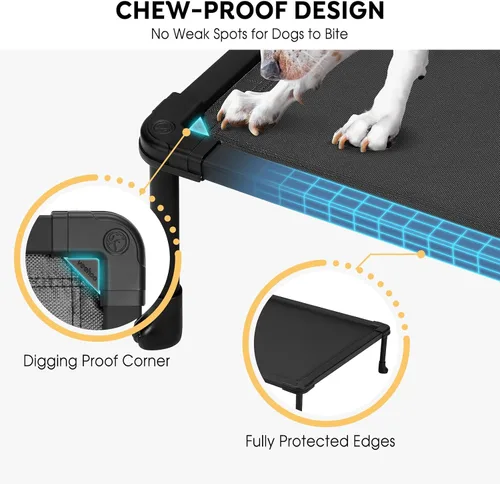 Vista 2 de Veehoo Cama elevada para perros a prueba de mordidos, cama elevada indestructible para masticadores agresivos, plataforma de entrenamiento