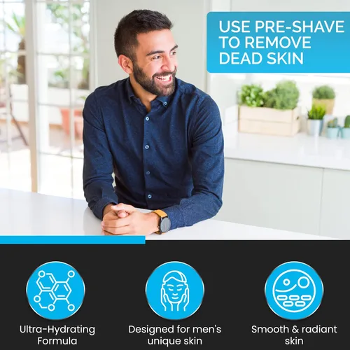 Vista 5 de Exfoliante facial para hombres - Limpiador facial exfoliante con ingredientes naturales - Limpieza profunda para pieles grasas y propensas al acné