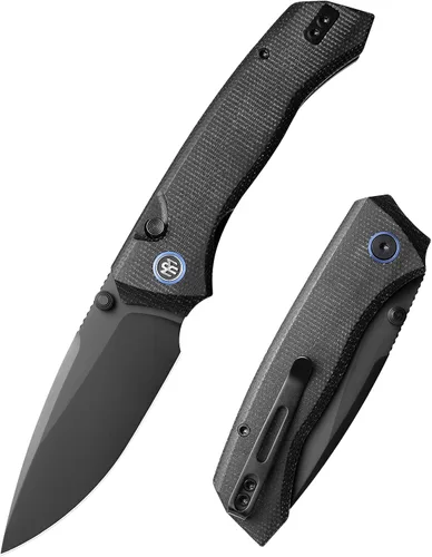 Vista 7 de RT - Cuchillo de bolsillo para corcel, 3.3 pulgadas, hoja 14C28N Negro/Dorado