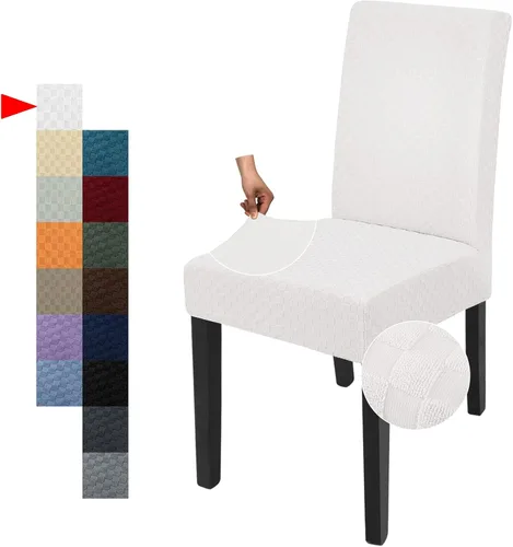 Vista 55 de YEMYHOM Funda elástica para silla con respaldo de 1 pieza con diseño jacquard más reciente, funda para silla con respaldo antideslizante, protector