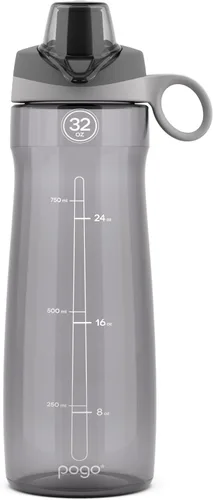 Vista 10 de Pogo Botella de agua de plástico tritán sin bisfenol A con tapa con pico de 18 onzas, color azul