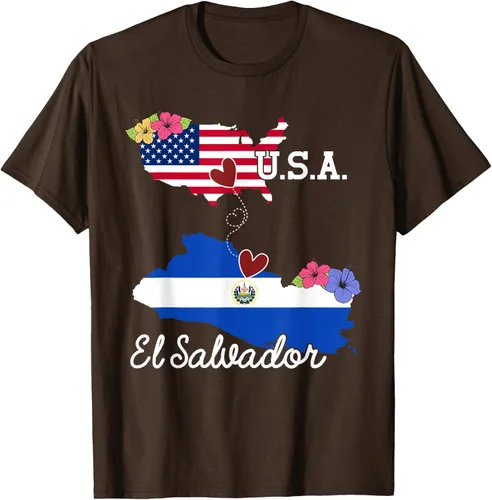 Vista 6 de Camiseta con la bandera salvadoreña de El Salvador de Estados Unidos para mujeres y hombres