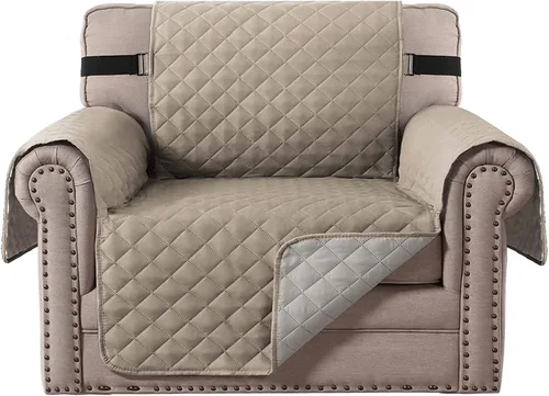 Vista 24 de Funda impermeable para sofá biplaza, protector de sofá acolchado para sofá de 2 asientos, protector de muebles antideslizante para perros y mascotas
