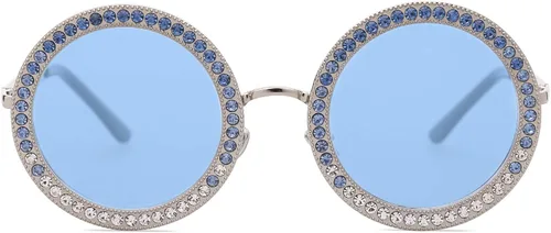 Vista 2 de SOJOS Shining Oversized Round Rhinestone Sunglasses Festival Gem Sunnies SJ1095