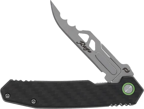 Vista 2 de Schrade Enrage Phantom Cuchillo de hoja reemplazable con mango de fibra de carbono, clip de bolsillo y bloqueo de marco para EDC, transporte diario