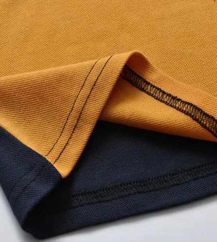 Vista 3 de Sudadera ligera de cuello redondo para niños de 3 tonos azul marino, blanco, amarillo mostaza 5-6 años, Azul marino, blanco y amarillo mostaza