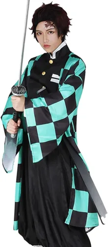 Vista 7 de Disfraz de Demon Slayer de anime Tanjirou Zenitsu Giyuu Nezuko Kanao Mitsuri Obanai Kimono Outfit