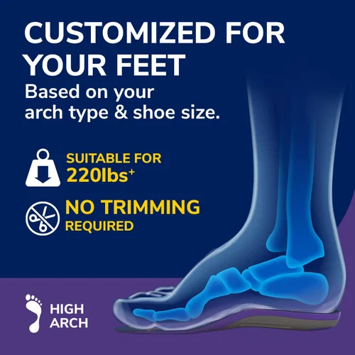 Vista 2 de Dr. Scholl's Custom FiT Comfort – Plantillas para fascitis plantar, plantillas ortopédicas con soporte de arco para hombres y mujeres, adecuadas