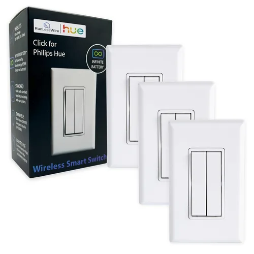 Vista 14 de RunLessWire Haga clic para Philips Hue – Interruptor de luz inteligente inalámbrico sin batería, rango de 30 pies – Funciona de forma nativa