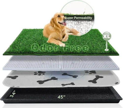 Vista 10 de HQ4US - Almohadilla de hierba para perro con bandeja, sin olor, para caja de arena para perro