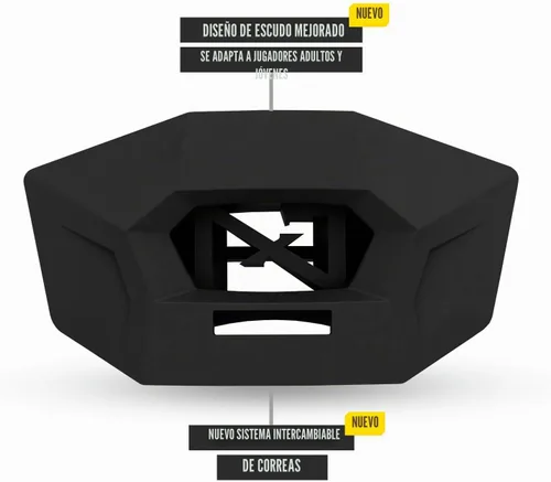 Vista 3 de Protector bucal de fútbol americano Nxtrnd One Pro, correa intercambiable, se adapta a adultos y jóvenes (negro)