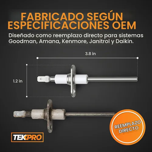 Vista 3 de TEKPRO Reemplazo mejorado OEM para sensor de llama de horno Goodman, compatible con B11726-06