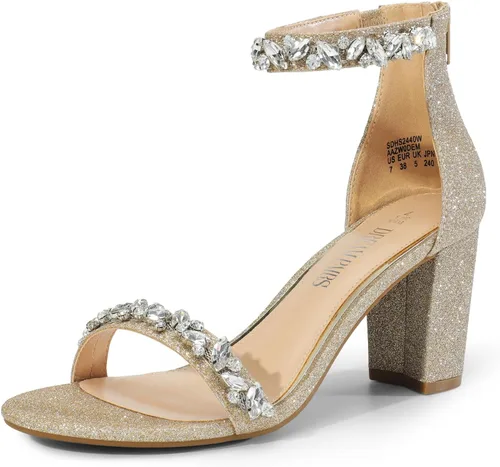 Vista 17 de DREAM PAIRS - Sandalias de tacón grueso y bajo para mujer