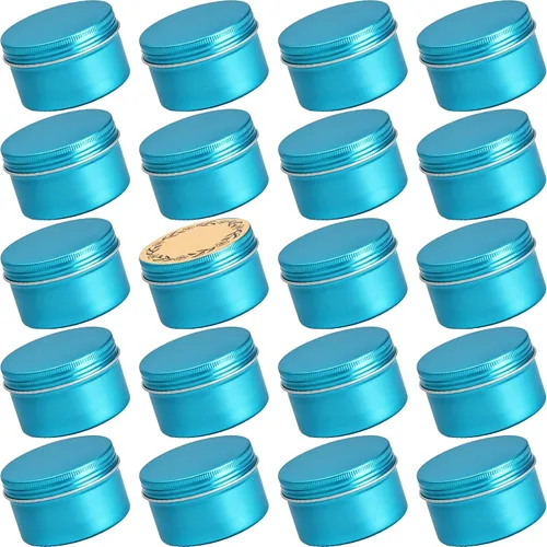 Vista 13 de Latas de aluminio con tapa de rosca verde de 4 oz (4.1 fl oz) con etiquetas