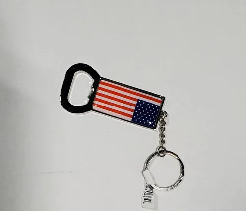 Vista 7 de Paquete de 12 llaveros de metal con la bandera de Estados Unidos, paquete de regalo patriótico de recuerdo para el 4 de julio, Día de los Veteranos