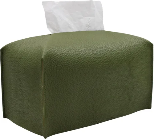 Vista 8 de Livelab Funda para caja de pañuelos, moderna y decorativa, de piel sintética, rectangular, organizador para encimera de tocador, mesitas de noche