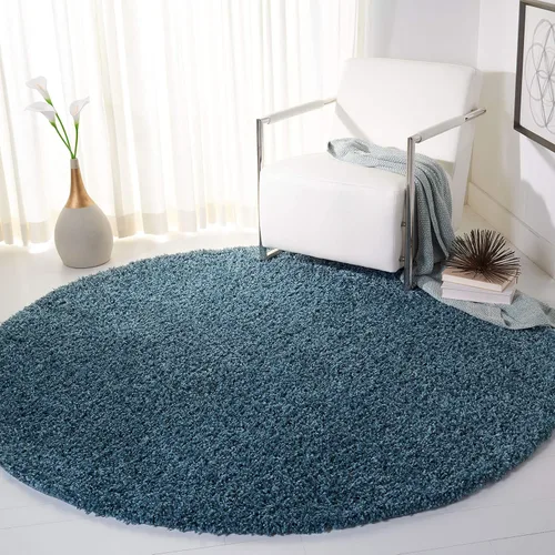 Vista 37 de SAFAVIEH Venus Shag Collection - Alfombra decorativa, 2 pies 2 pulgadas x 4 pies, color azul, diseño sólido, no desprende pelusa y de fácil cuidado