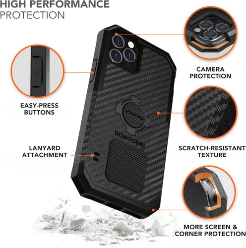 Vista 4 de Rokform - Funda para iPhone 12 Pro Max, serie resistente, equipo de protección magnética de Apple, funda para iPhone con bloqueo giratorio RokLock
