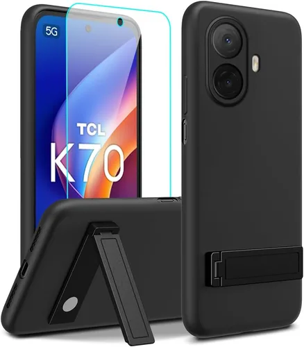 Vista 23 de Funda de teléfono compatible con Alcatel 1 2021 (5.0 pulgadas) con protector de pantalla de cristal, [3 formas de soporte] Funda protectora