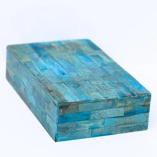 Vista 5 de collectiblesBuy Caja de almacenamiento decorativa hecha a mano con incrustaciones de hueso, organizador de joyas para decoración del hogar