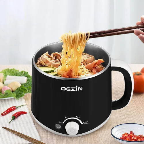 Vista 8 de Dezin Olla caliente eléctrica de 2L y cocina rápida de fideos de 1.6L