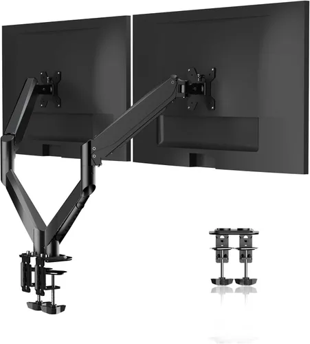 Vista 11 de Pholiten - Soporte de escritorio con brazo para monitor cuádruple para pantallas de máximo 32