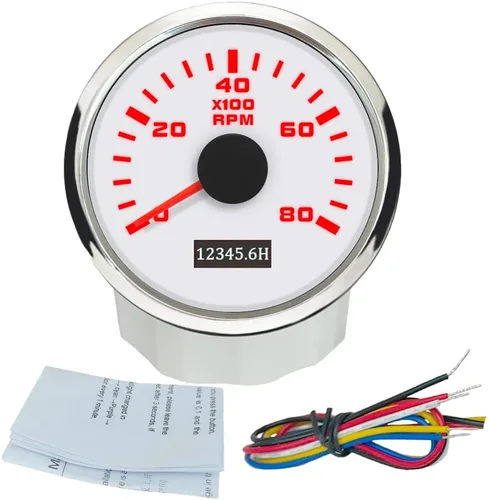 Vista 17 de ELING 52mm Generador 3000RPM Tacómetro con medidor de horas 12V 24V con retroiluminación roja